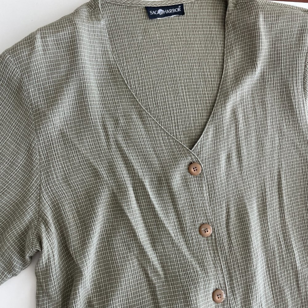Vintage two piece button front top and trousers matching set - Picture 8 of 10